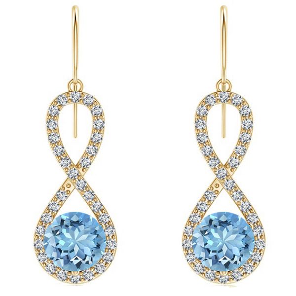Swarovski Aquamarine Crystal Gold image