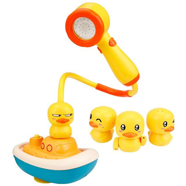 Toddler Rubber Duck Boat Sprinkler Bath Toy With Different Spray 