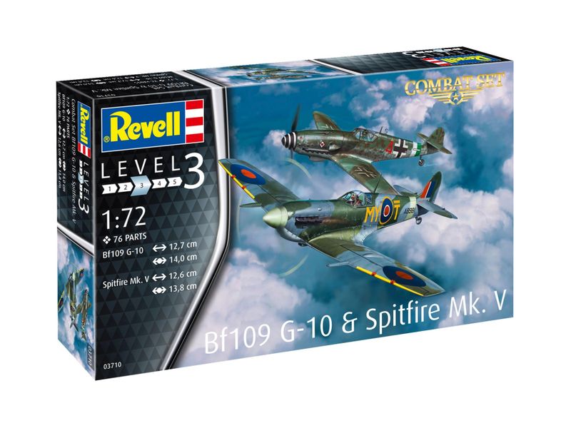 Revell 1/72 Combat Set Bf109G-10 &amp; Spitfire Mk.V Plastic Model Kits