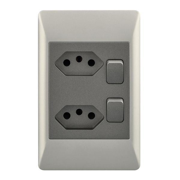 Bright Star Double RSA Socket with 2 Switches - Gloss White or Matt Grey