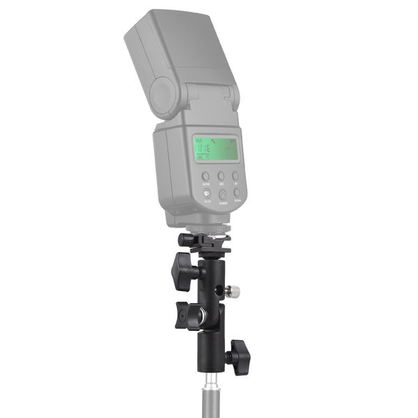 Flash Swivel Bracket, Cold Shoe Mount, 1/4 &amp; 3/8 Screw, Umbrella Holder