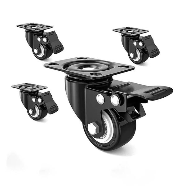 4 PCS 2 Inch Swivel Casters Strong Load Capacity Double Bearings Silent