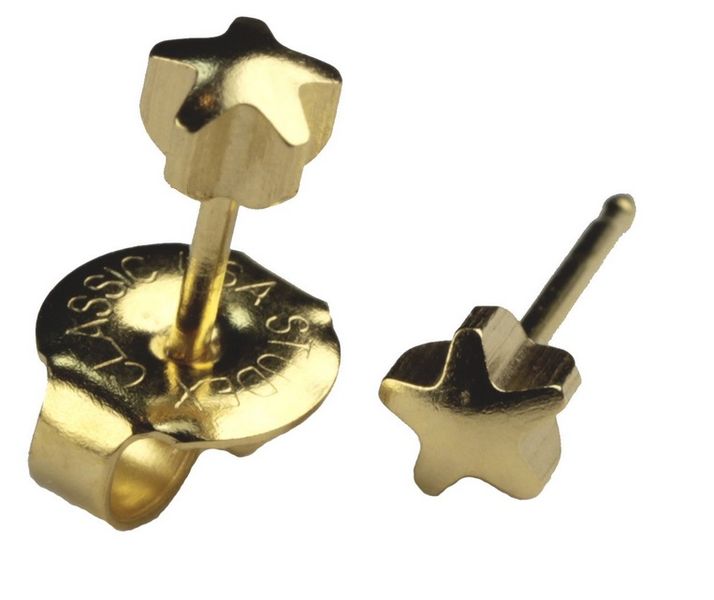 Virtucon 24kt Gold Plated Surgical Steel Stud Earring Crecent Moon Set