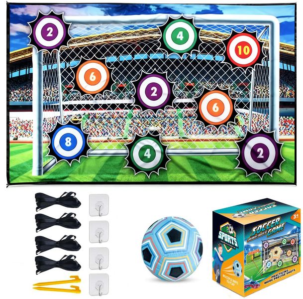Kid Soccer Ball Game Set Backyard Toss Goal Game with 1 Ball&amp;1 Game Target