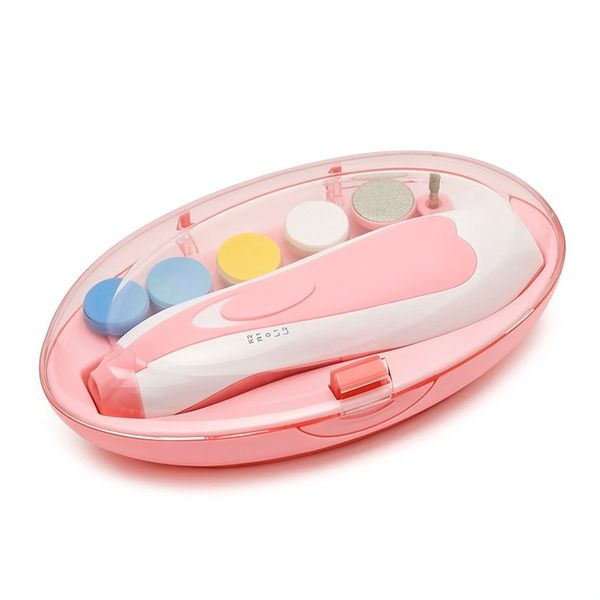 Pink Baby Electric Nail Trimmer, Safe Gentle Nail File for Newborns
