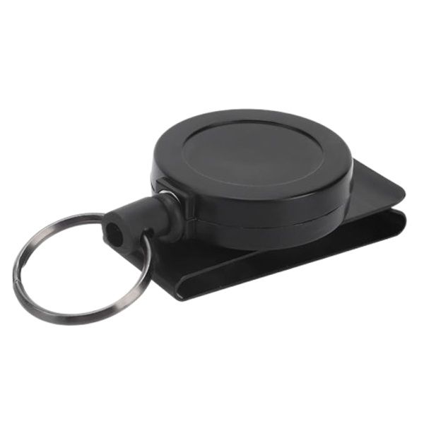 Set of 2 Belt Clip Telescopic Rope Key Chain -Black