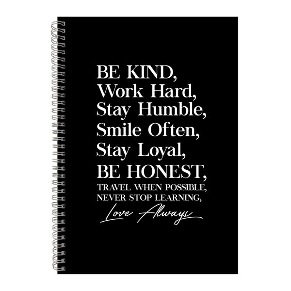 Kind A4 Notebook Spiral Lined Motivational Sayings Graphic Notepad Gift 135