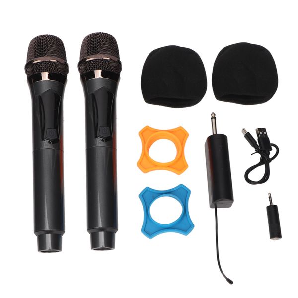 Wireless Microphone 1for2 Dual Portable Handheld Dynamic Karaoke Mic System