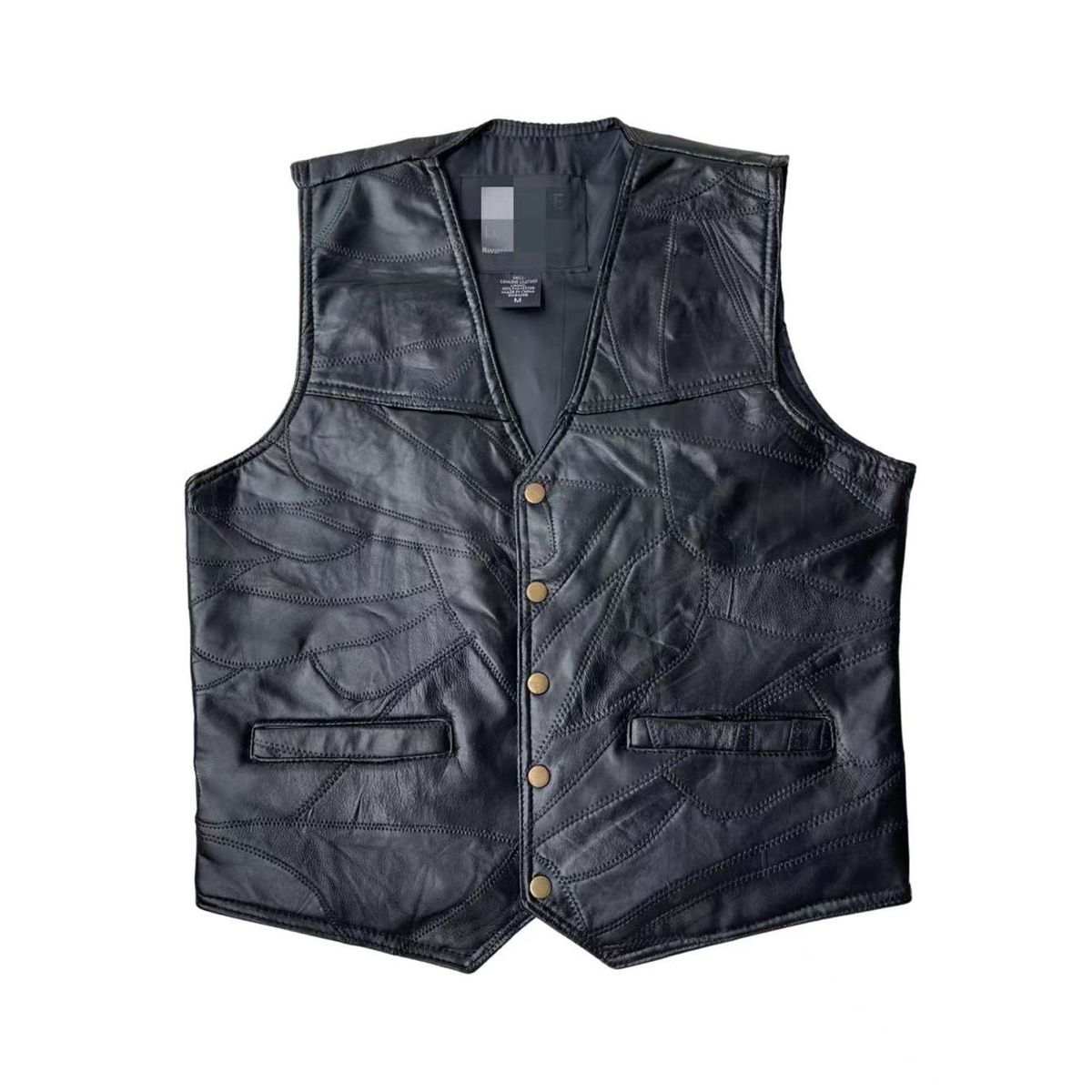 Matt Finish Biker Leather Waistcoat-Motorcycle Leather Punk Biker Vest