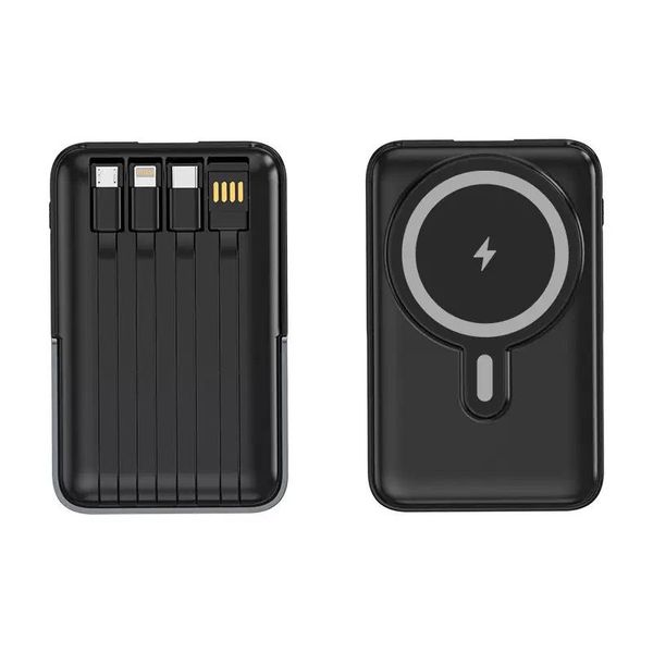 Wireless Powerbank With Built-in Charging Cables