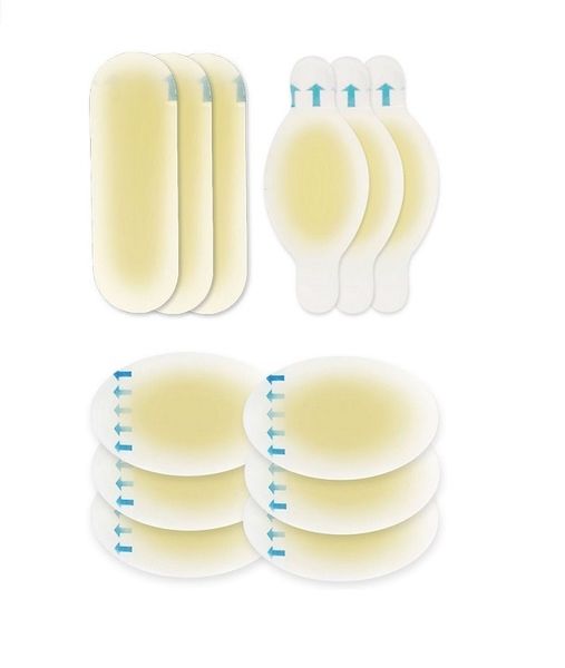 12 Pcs Water Resistant - 25% More Cushioning - Hydrocolloid Bandages