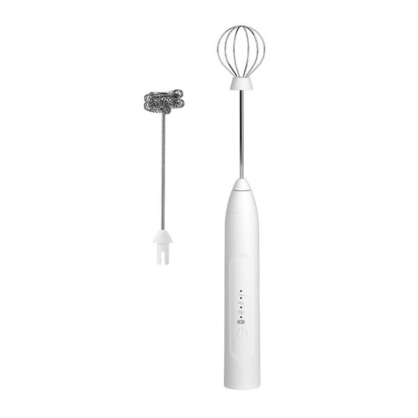 Handheld Electric USB 3-Speed Milk Frother Egg Blender with 2 Heads