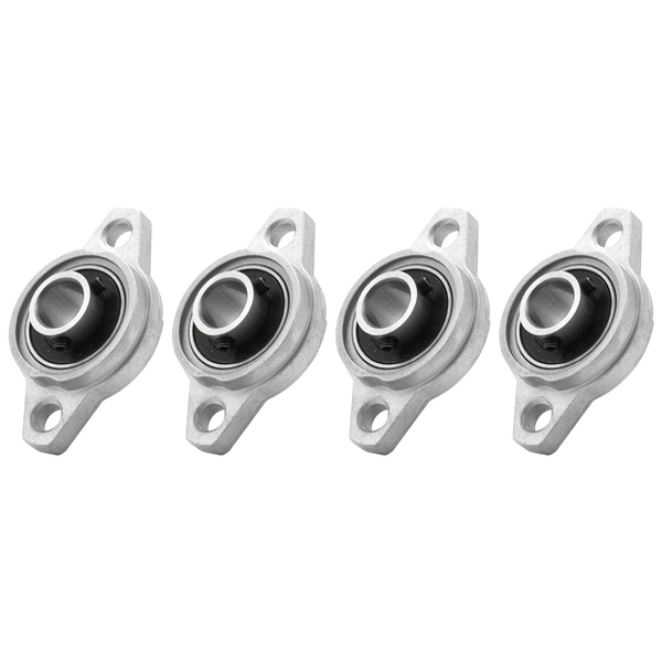 4 Pieces KFL001 12mm Zinc Alloy Self Aligning Pillow Block Flange Bearing