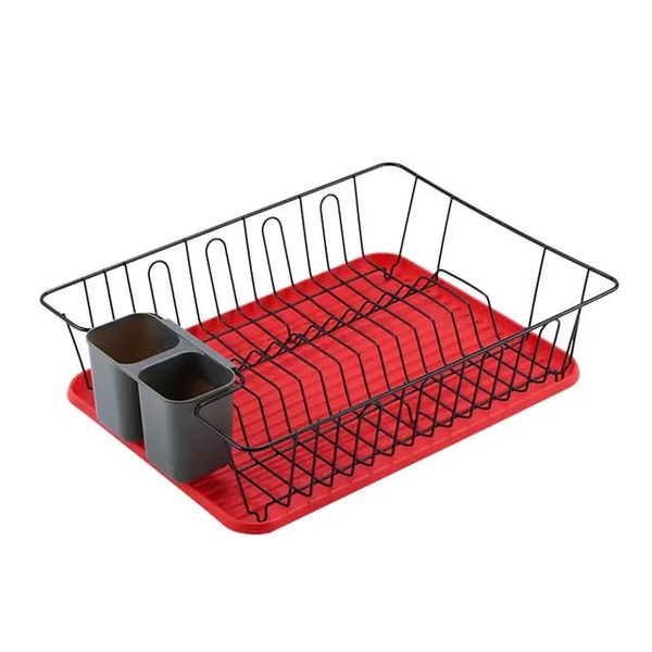 Kitchen Dish Drainer Rack With Drain Board Knives And Forks Box
