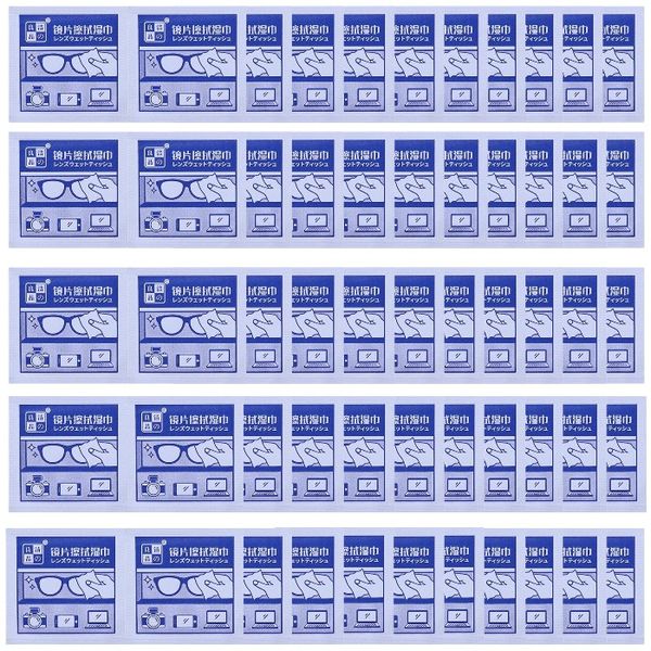 50 Piece - Disposable Lens Cleaning Wipes - Blue