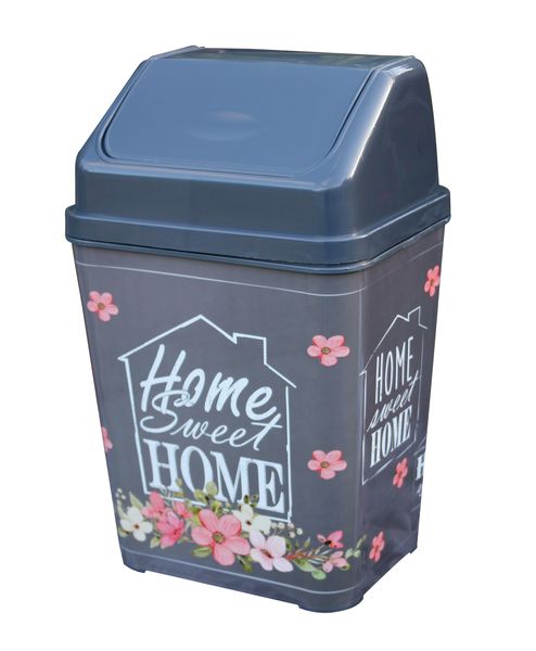 nuware Flip Top Bin Home Sweet Home - 10Lt