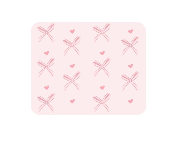 Bow Heart Mouse Pad - Pink
