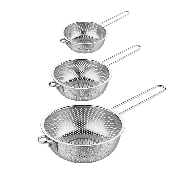 Stainless Steel Colander with Handles - 3 Pack - 3 Sizes