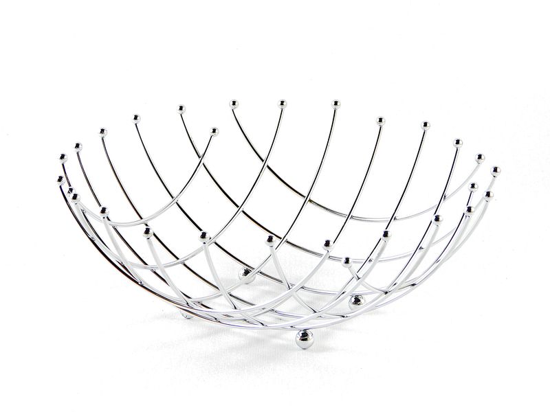 Elegant Fruit Basket Wired Chrome - Silver