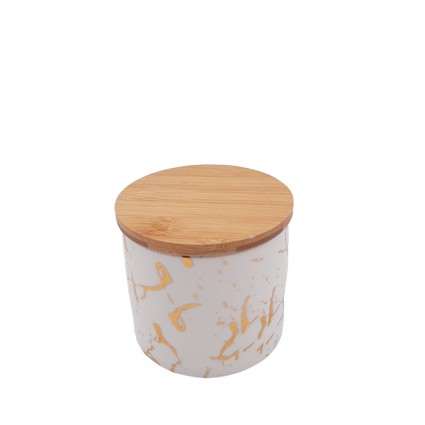 Marble Design Airtight Canister with Wooden Lid