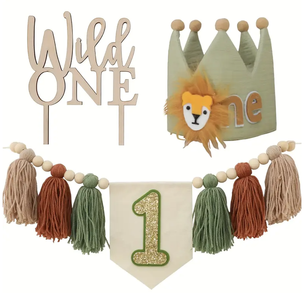 1st Birthday Set - Wild one Set of 3