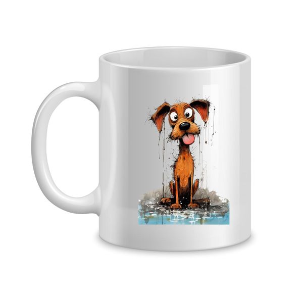 Wet Dog Coffee Mugs for Men Women Funny Animals Graphic Cups Present 052