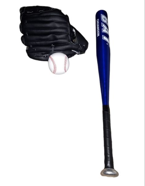 Aluminium Alloy Baseball Bat Set - 62cm Bat and Ball Blue