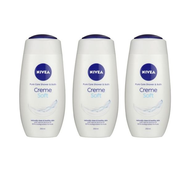 Nivea Pure Care Shower and Bath Cream - Créme Soft- (3x 500ml)