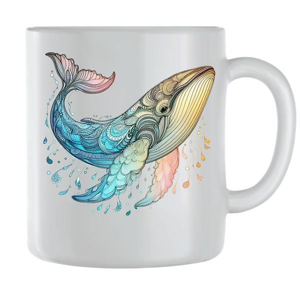 Whale5 Coffee Mugs for Men Women Sealife Graphic Design Cups Present 121
