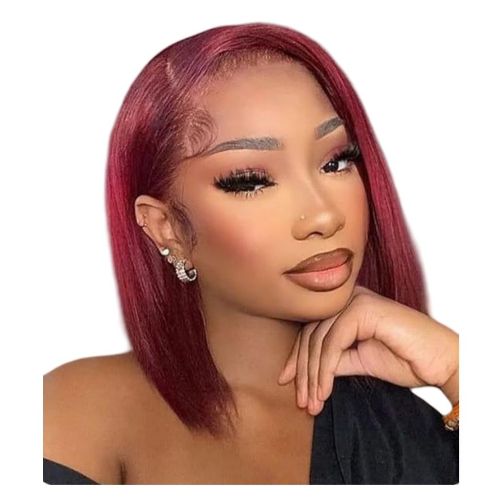 Vsp 12 burgundy 99j brazilian hair bob wig wear go wig 13x4 lace wig