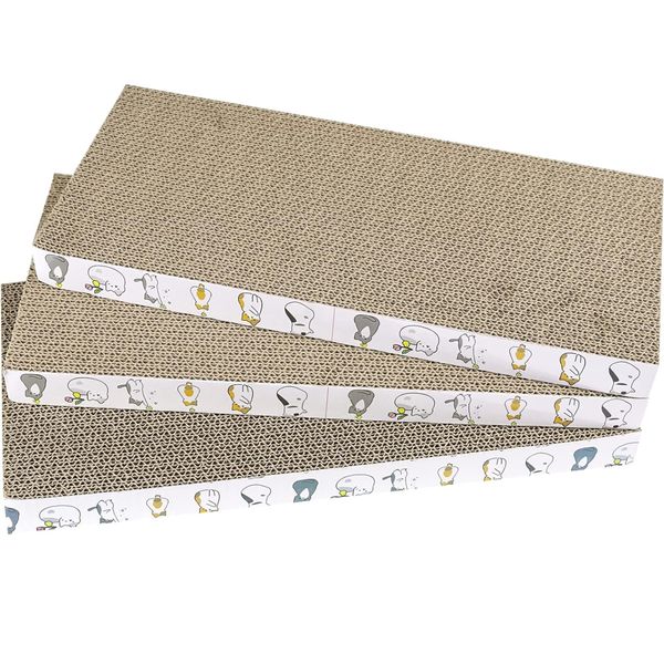 3Pcs Cat Scratcher Cardboard Reversible Flat Cat Scratching Pad Grind Claws