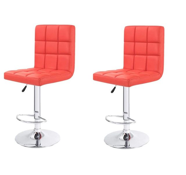 Bar / Kitchen Counter Stools - Set of 2 - Red Colour