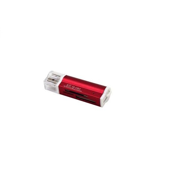 SD/Micro SD/Pro Duo/M2 All in One Card Reader - Red
