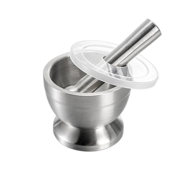 Stainless Steel Mortar and Pestle Grinder With Lid