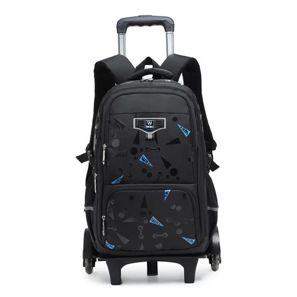 Boys Backpack School Bag with Rolling Trolley Wheels Waterproof Wheel Bag