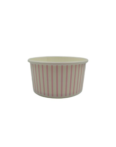 Pink Striped Ice Cream Tub - 180ml - Pack Of 50