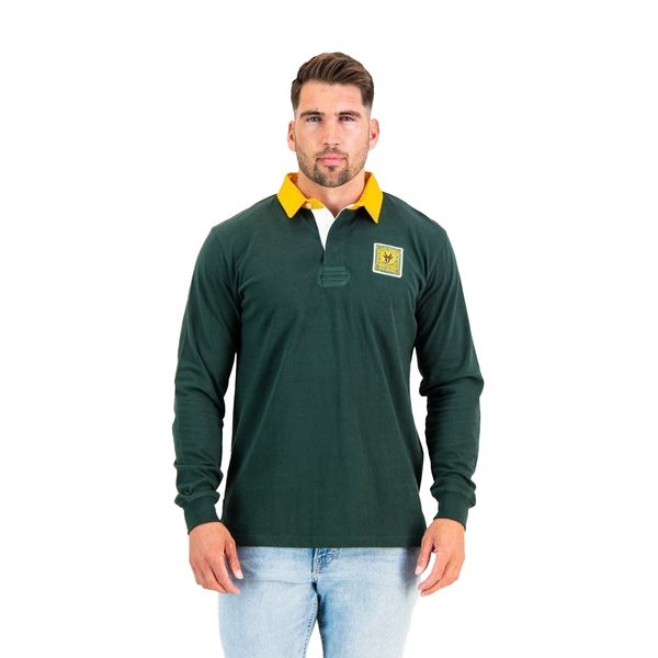 Old School SA Supporters Classic LS Rugby Jersey-OS Green
