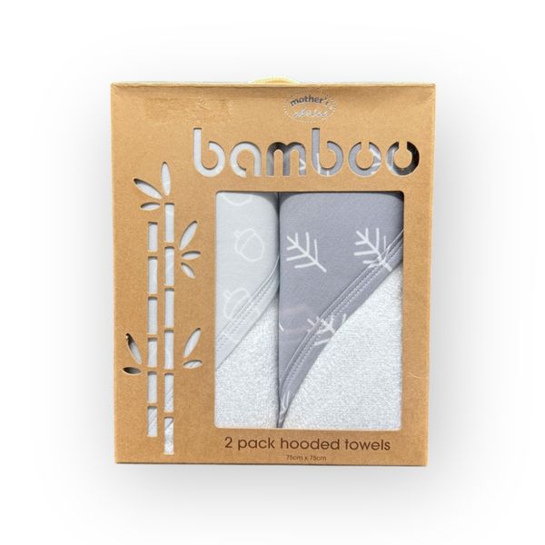 Mothers Choice 2 Pack Baby Bamboo Hooded Towel Set - Super Soft &amp; Absorbent