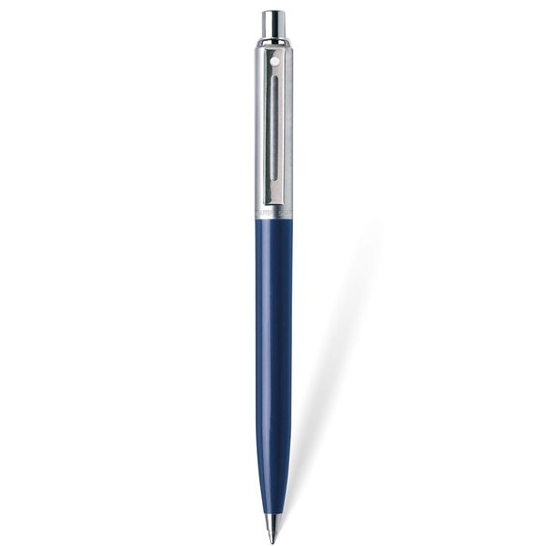 Sheaffer Sentinel Blue and Chrome Ballpoint Pen With Chrome Trims
