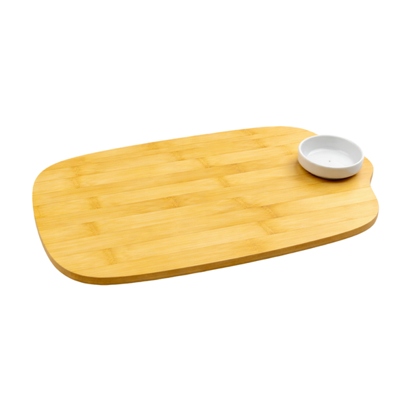 Large Bamboo Tray - With Bowl, Serving &amp; Storage