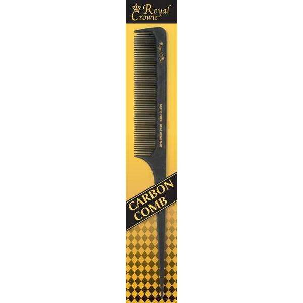 Royal Crown - Carbon Pro Rat Tail Comb 8 1/2 Inch x 5