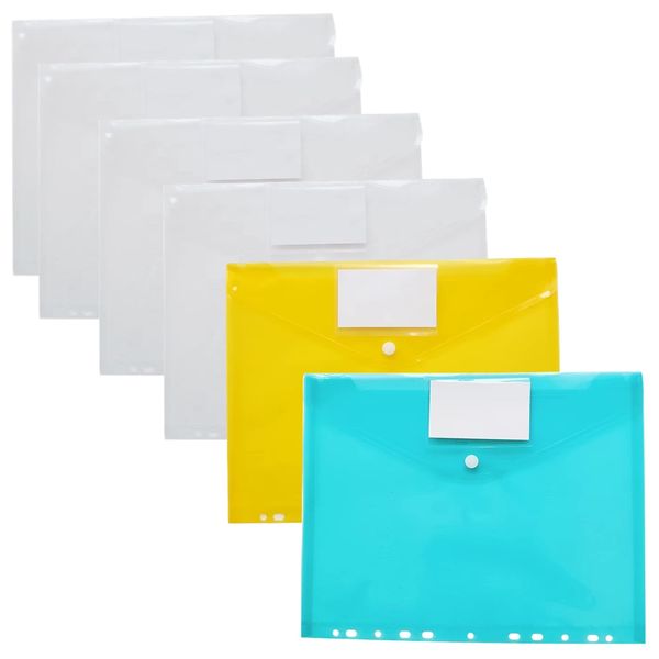 Stationery 11 Hole Snap Button Pocket Binder With Label 6pcs 30.5cm Special