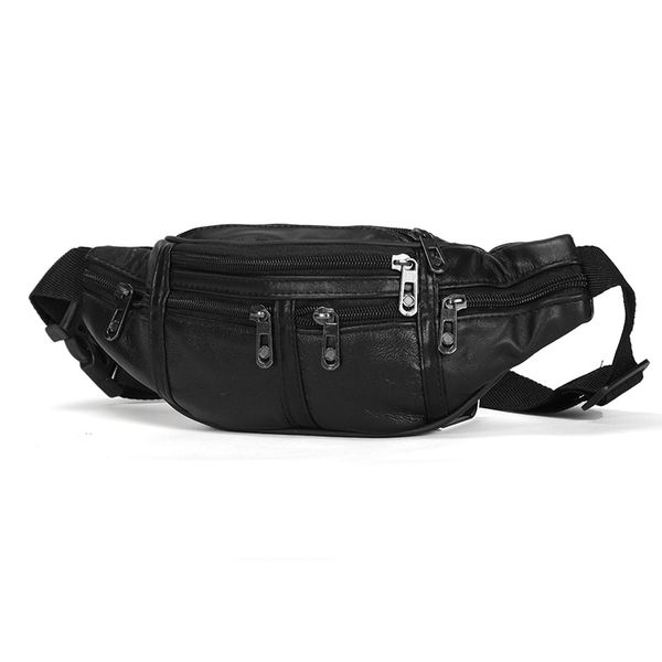 Genuine Leather Male Belt Waist Pouch Small Chest Messenger For Man