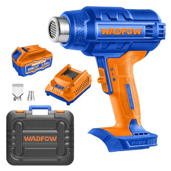 Wadfow - Cordless Adjustable Dual-Stage Heat Gun with 3Ah Battery &amp; Charger