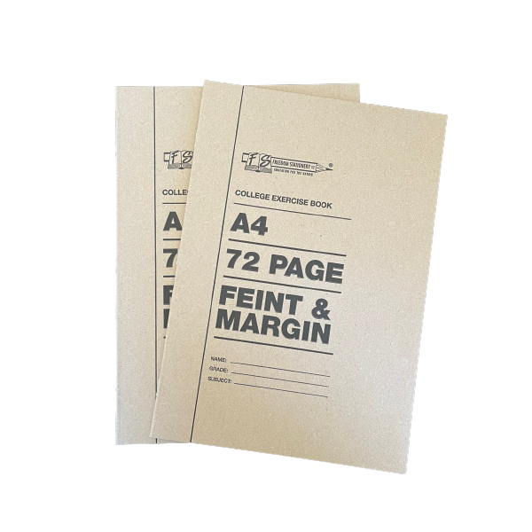 A4 Soft Cover Exercise Book 72-page - Feint & Margin (pack Of 2) 