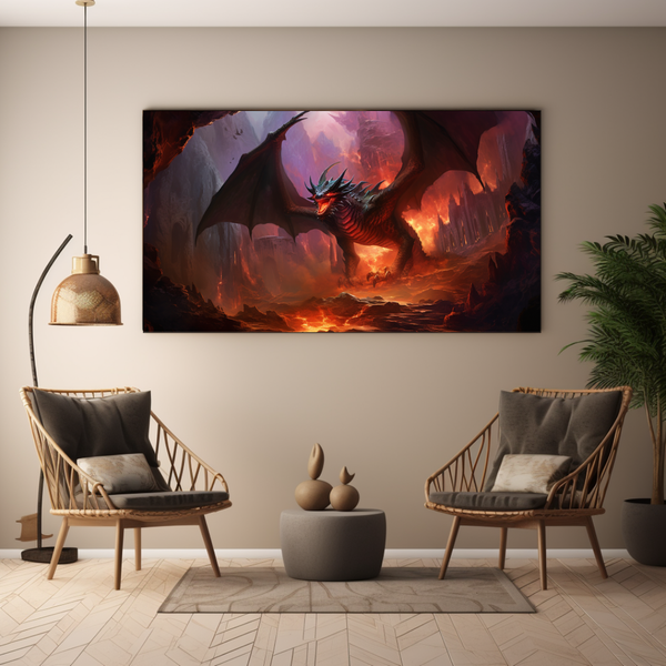 Canvas Wall Art - Fantasy Dragon Lair - BK0106