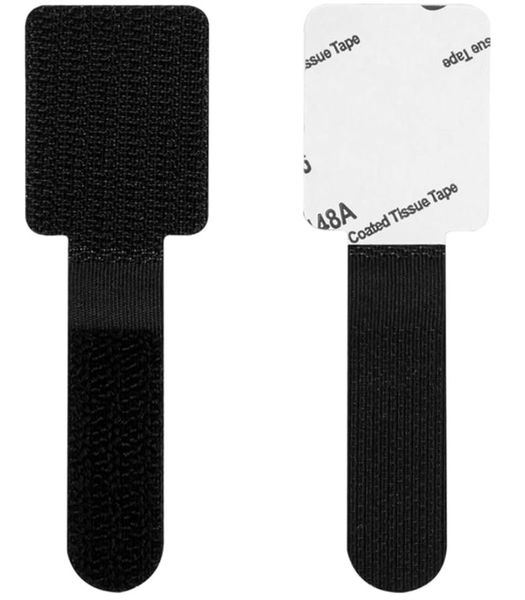40 Pack: Self Adhesive Adjustable Cord Organizer Straps. Hook, Loop Velcro