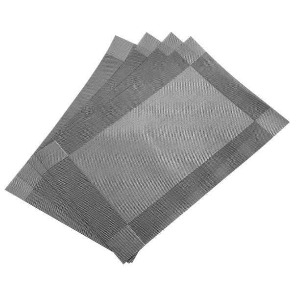 Placemat, Crossweave Woven Non-Slip (Placemats, Silver-Gray) 4Piece