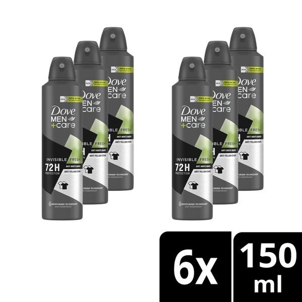 Dove Men + Care Spray Invisible Fresh 6X150ml