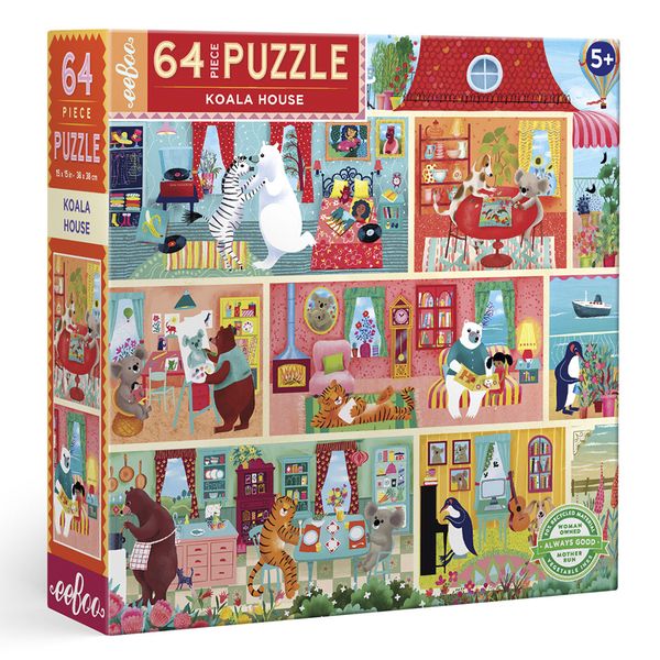 eeBoo Children's Puzzle - Koala House: 64 Pieces